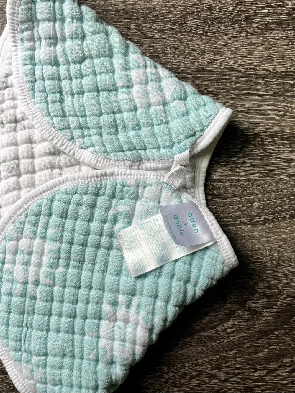 aden + anais Quilted Bib in Mint and White - Cozy Layered Design